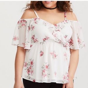 TORRID Floral Cold Shoulder Blouse 1X